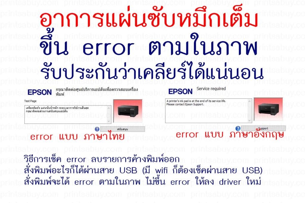 เคลียร์แผ่นซับหมึก L4150
